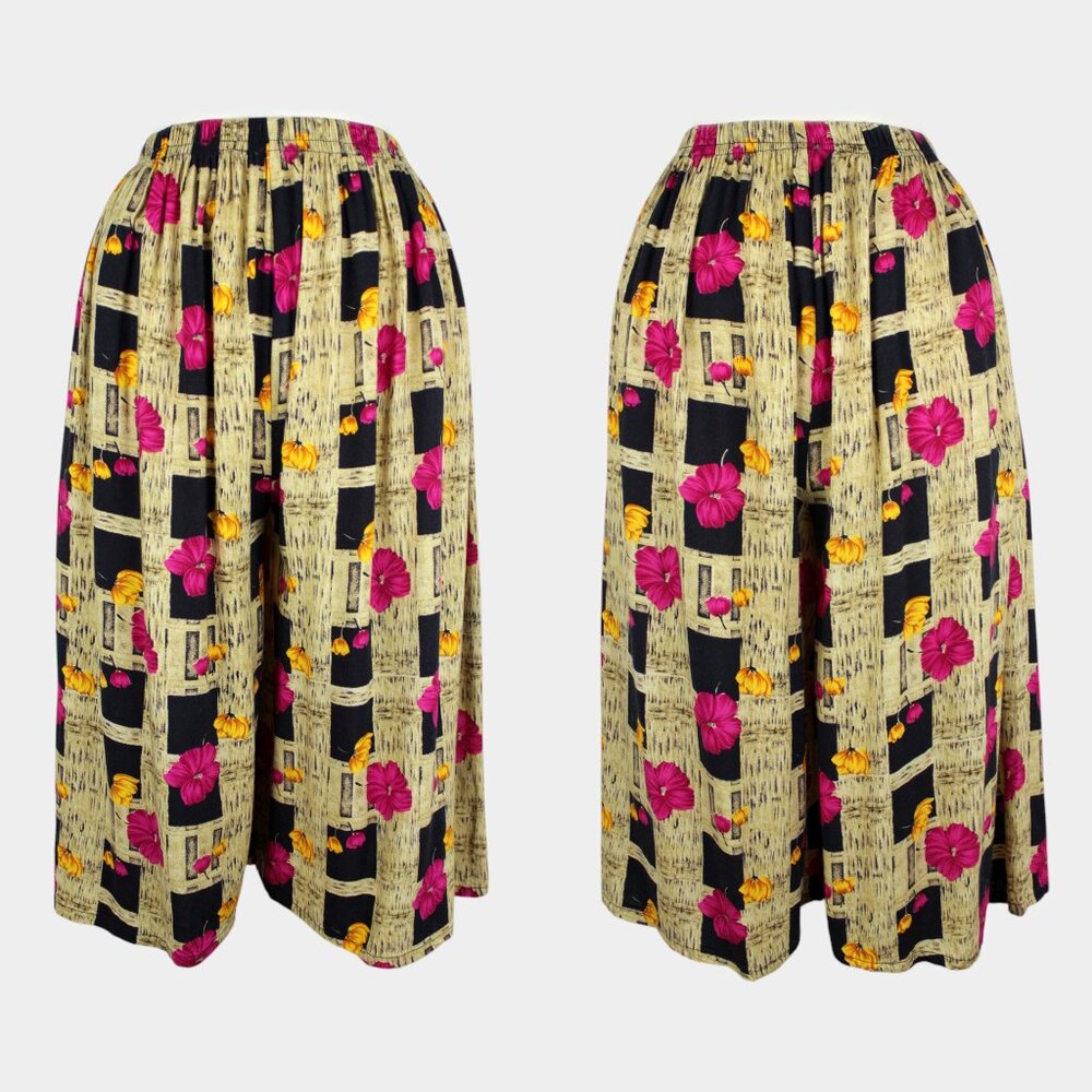 Vintage 90s Floral Loungewear Gauchos